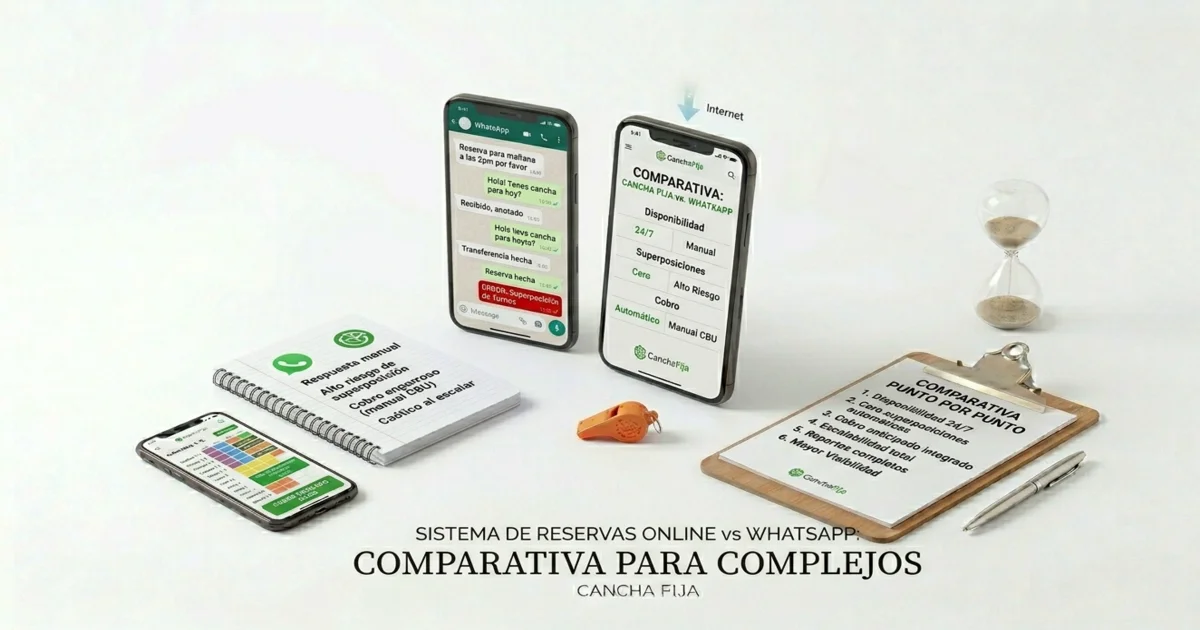 Sistema de reservas online vs WhatsApp: comparativa para complejos
